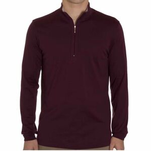 Left Coast Tee Burgundy Quarter Zip 100% Pima Cotton Men’s Size Large